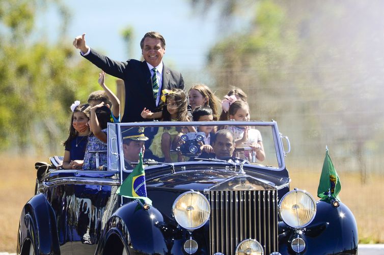 O presidente Jair Bolsonaro participa de cerimônia comemorativa do 7 de Setembro, no Palácio da Alvorada