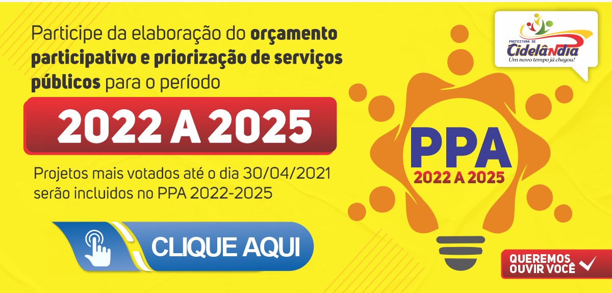 Banner: Orçamento Participativo/PPA 2022 a 2025