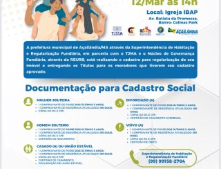 Atenção mutirão de cadastro social 