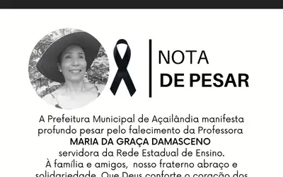 NOTA DE PESAR PELO FALECIMENTO DA PROFESSORA MARIA DA GRAÇA DAMASCENO