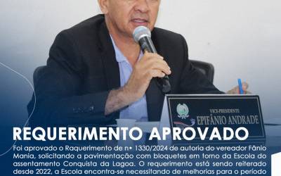 CÂMARA DE AÇAILÂNDIA APROVOU O REQUERIMENTO DE Nº 1330/2024 DE AUTORIA DO VEREADOR FÂNIO MANIA